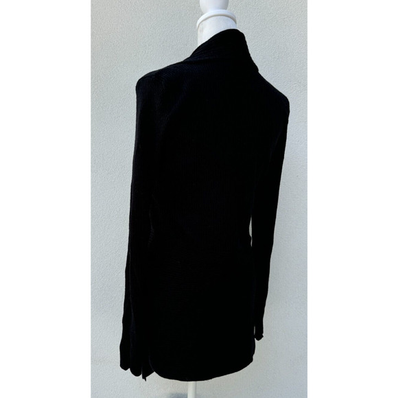 Firuze San Francisco Women's Wrap Sweater Black Ribbed Long Sleeve Size S Elegan - Picture 6 of 9